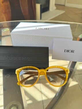 DIOR Yellow Marbled Sunglasses